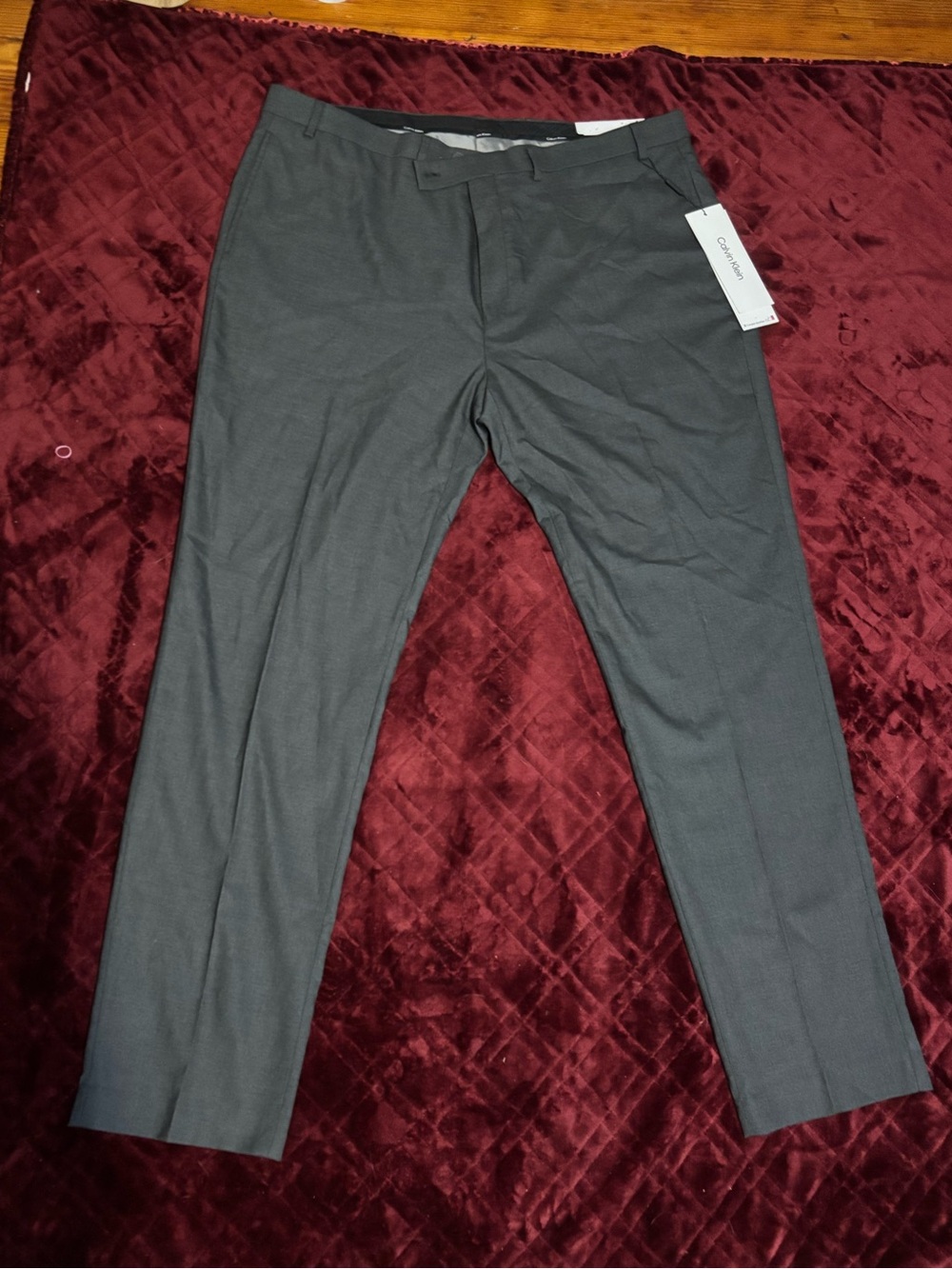 Calvin Klein Men's Charcoal Gray Dress Pants